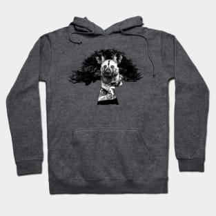 Baobab in Silhouette with Wild Dog Overlay Hoodie